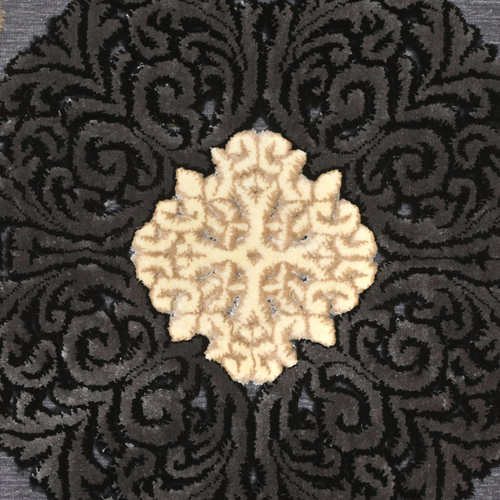 Charcoal Turkish Embossed Rug 5x8 FT
