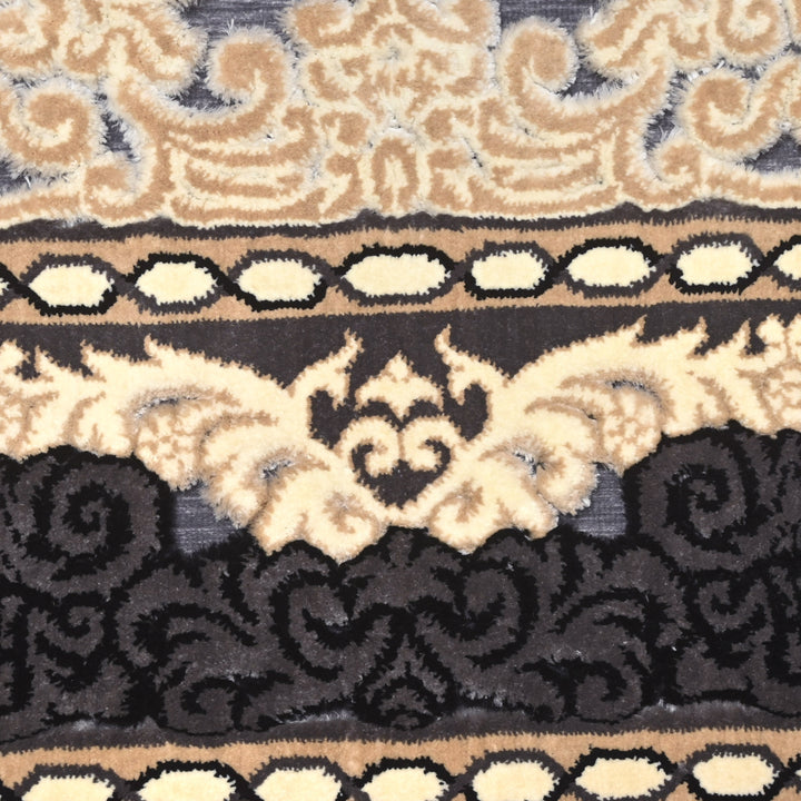 Charcoal Turkish Embossed Rug 5x8 FT