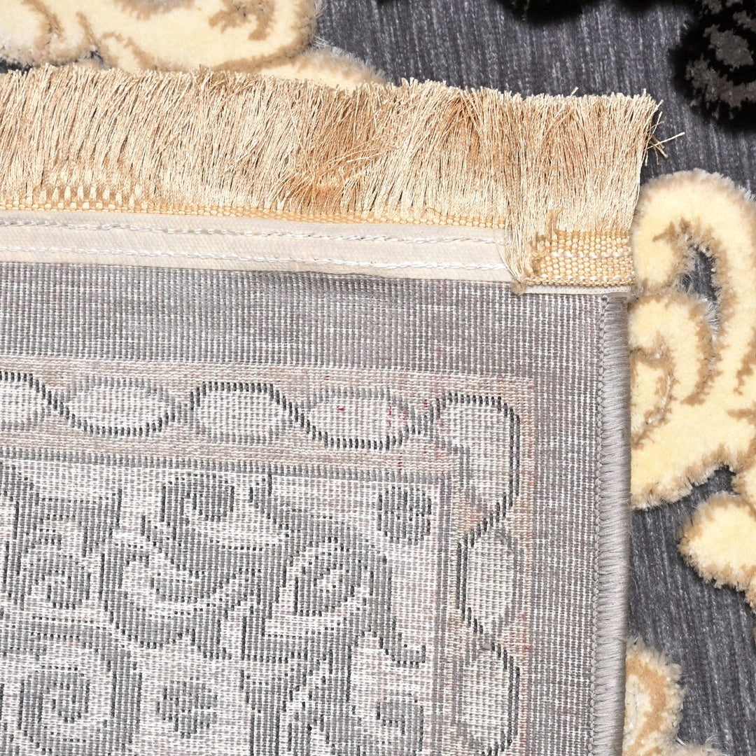 Charcoal Turkish Embossed Rug 5x8 FT