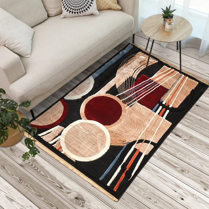 Geometric Turkish Embossed Rug 5x8 FT