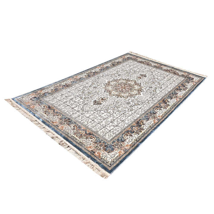 Grey Floral Turkish Rug 5X8 Ft