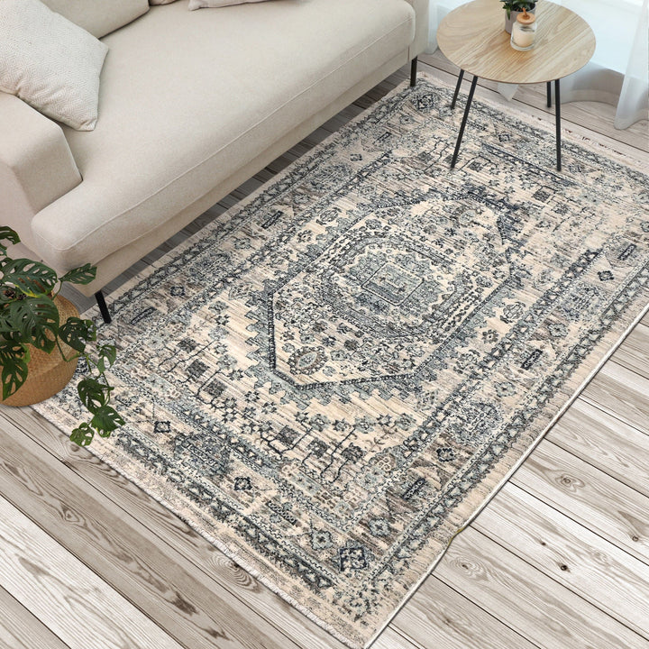 Grey Abstract Turkish Rug 4X6 Ft