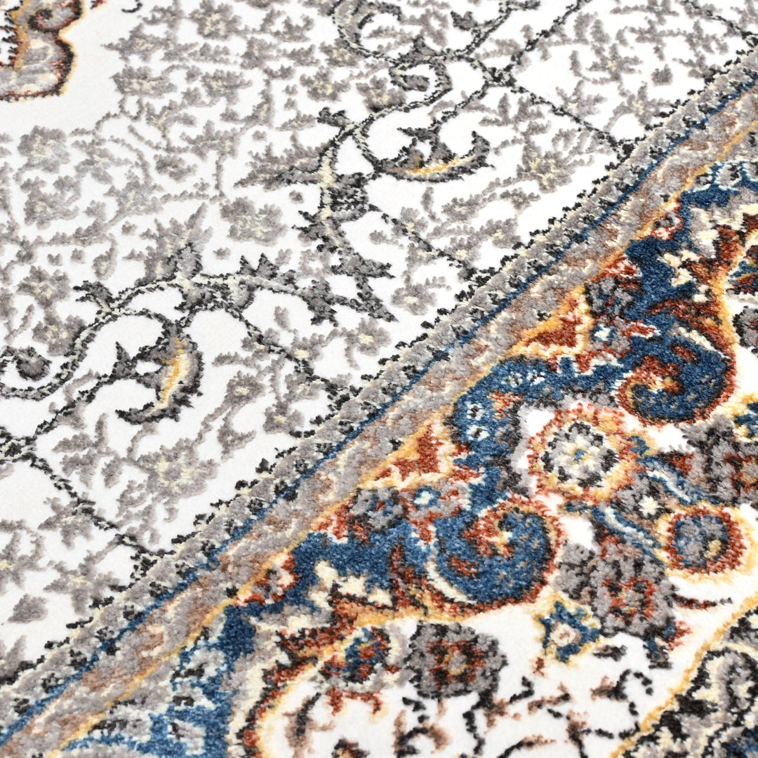 Grey Floral Turkish Rug 5X8 Ft