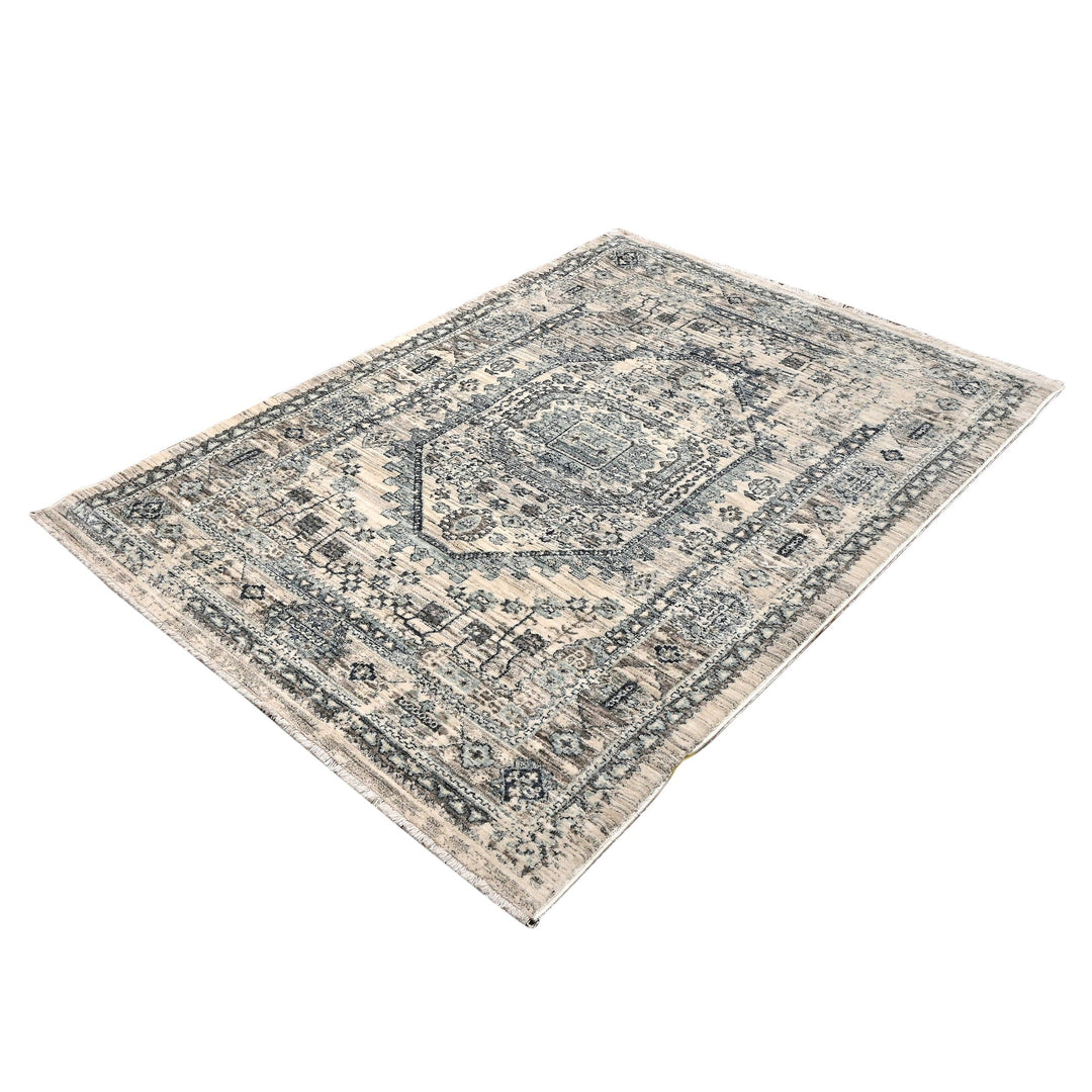 Grey Abstract Turkish Rug 4X6 Ft