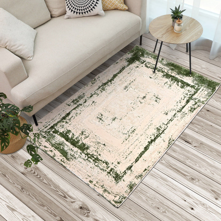Off White Plain Turkish Rug 5X8 Ft