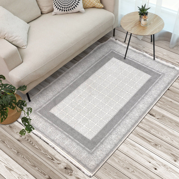Grey Plain Turkish Rug 5X8 Ft