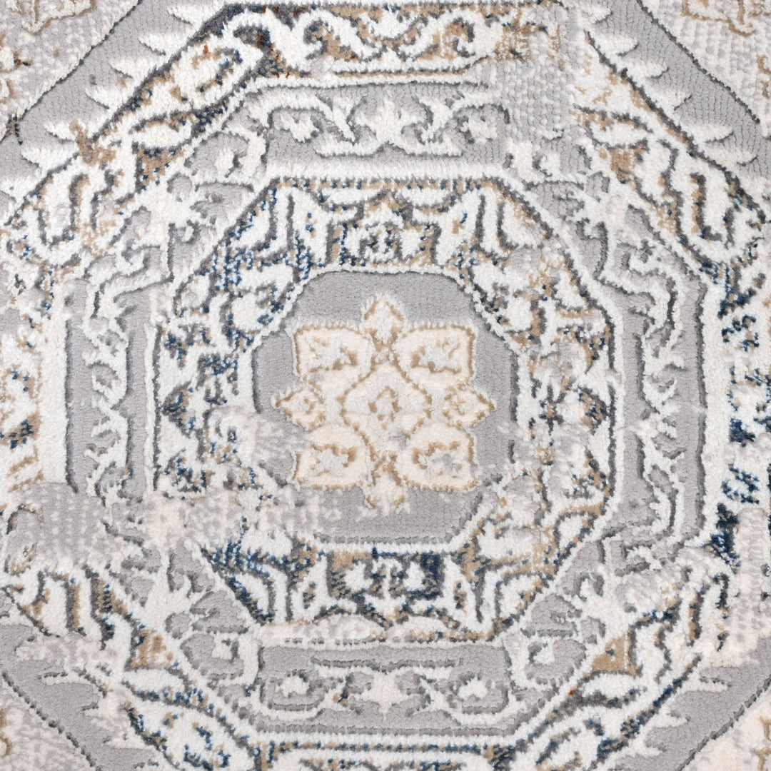 Grey Abstract Turkish Rug 5X8 Ft