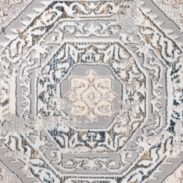 Grey Abstract Turkish Rug 5X8 Ft