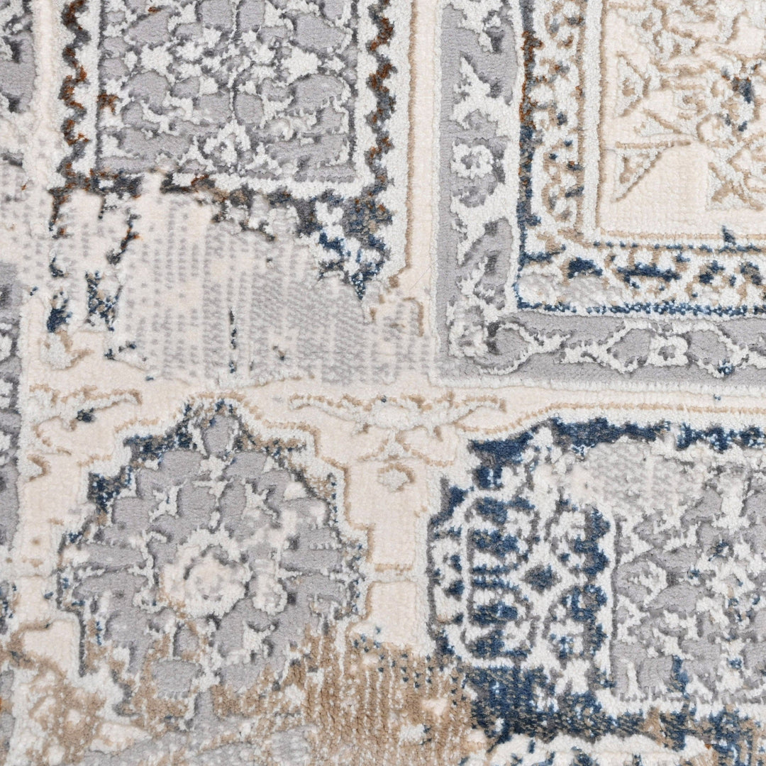 Grey Abstract Turkish Rug 5X8 Ft