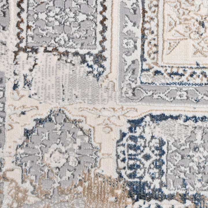 Grey Abstract Turkish Rug 5X8 Ft