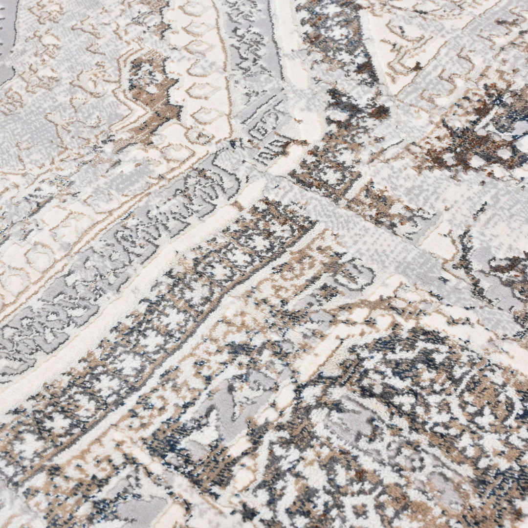 Grey Abstract Turkish Rug 5X8 Ft