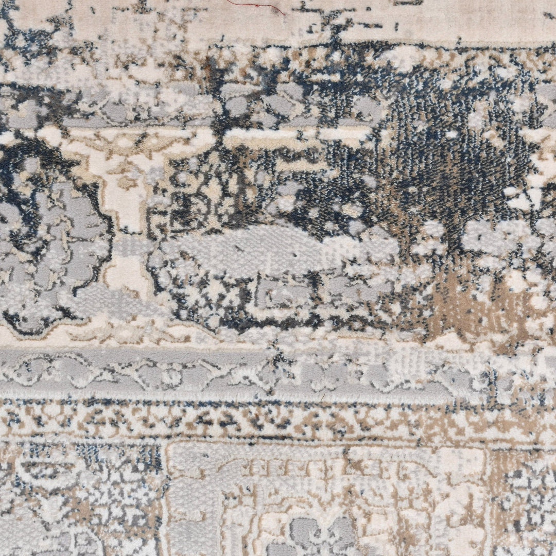 Grey Abstract Turkish Rug 5X8 Ft