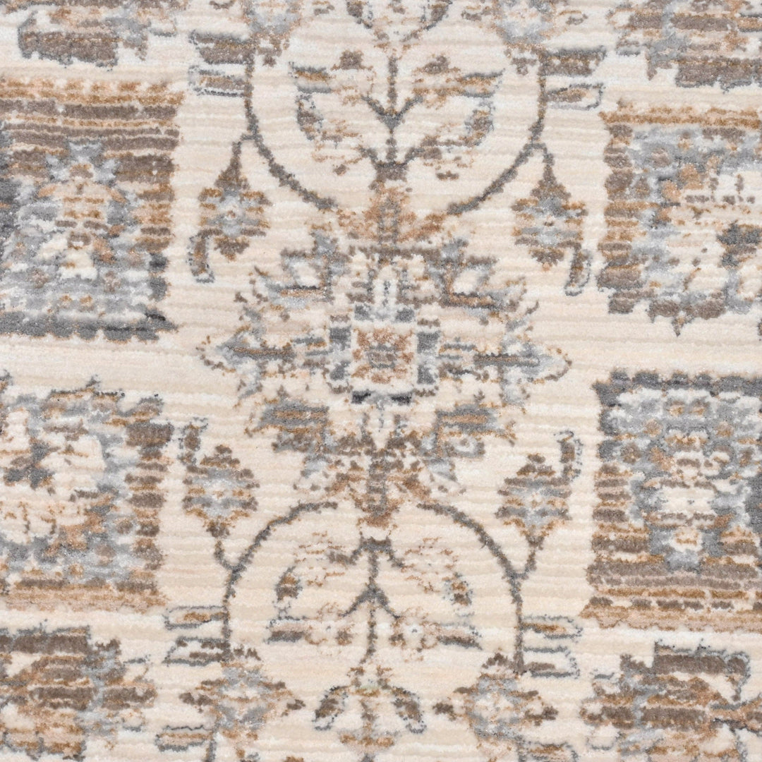 Grey Floral Turkish Rug 5x8 Ft