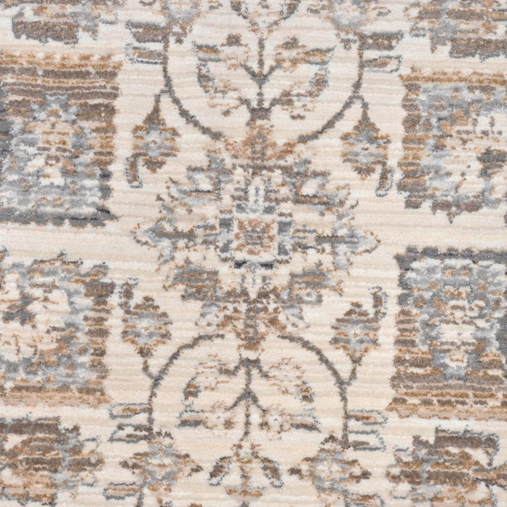 Grey Floral Turkish Rug 5x8 Ft