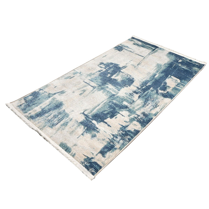 Blue Splash Turkish Rug 2.5x5 Ft