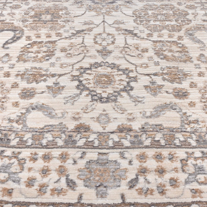 Grey Floral Turkish Rug 5x8 Ft