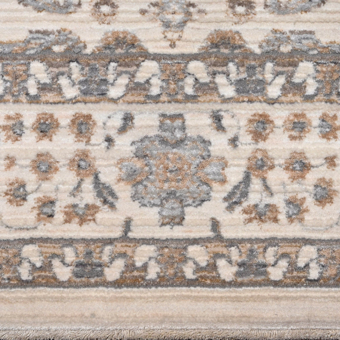 Grey Floral Turkish Rug 5x8 Ft