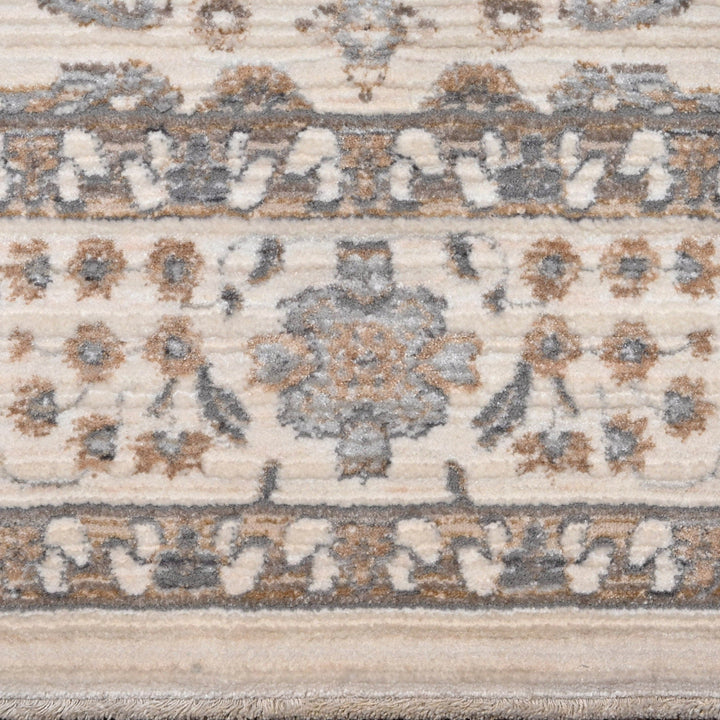 Grey Floral Turkish Rug 5x8 Ft