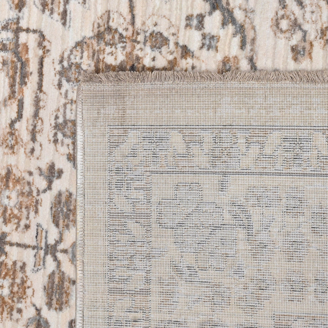 Grey Floral Turkish Rug 5x8 Ft