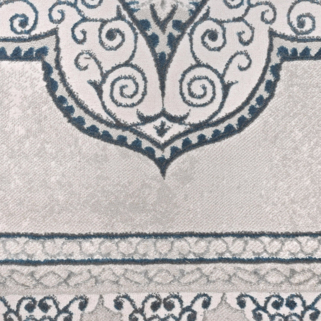 Grey Floral Turkish Rug 5X8 Ft