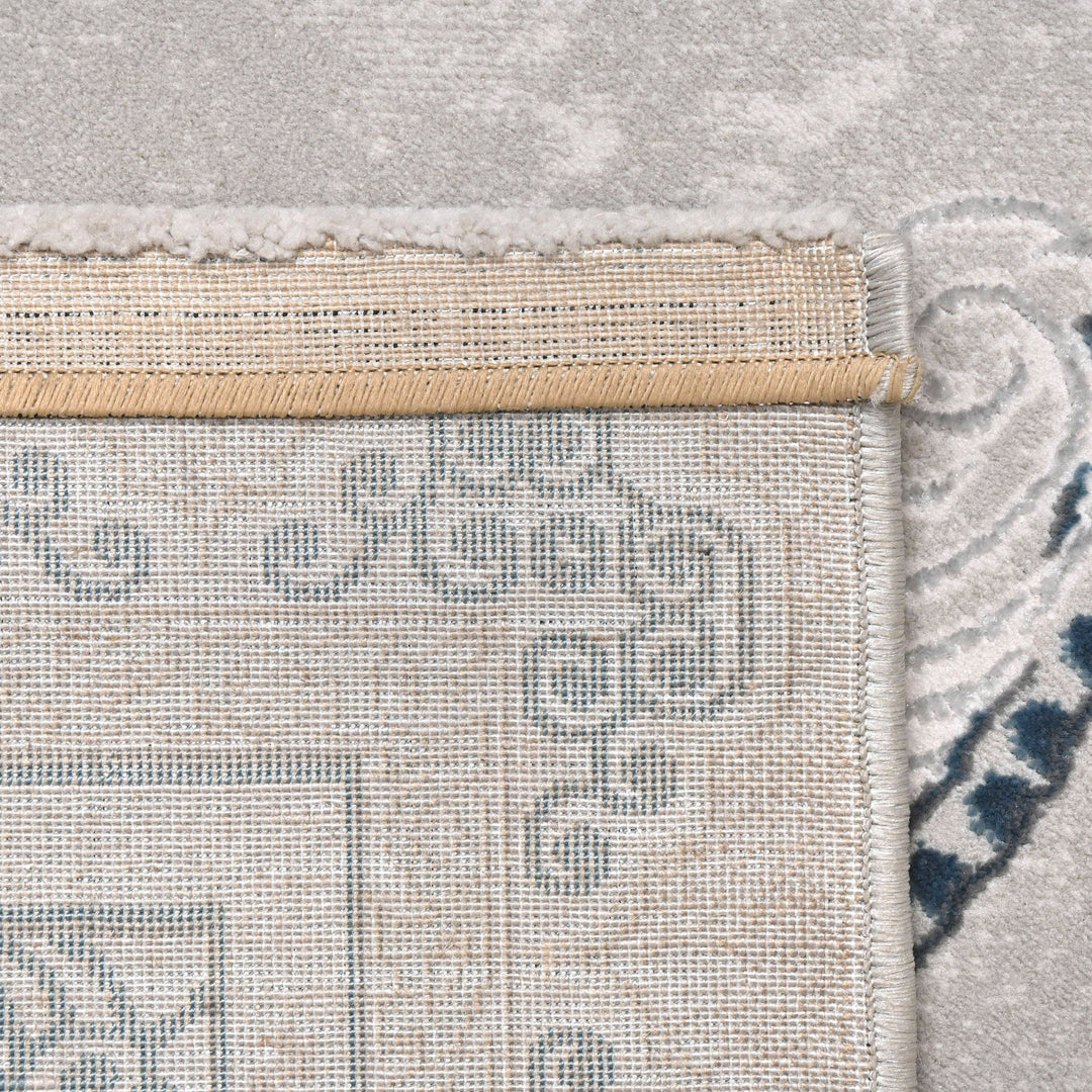 Grey Floral Turkish Rug 5X8 Ft