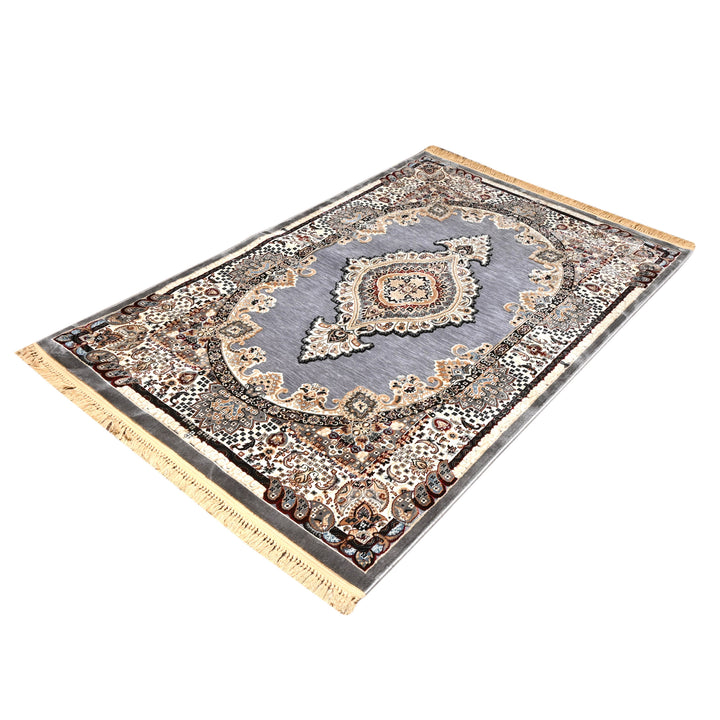 Grey Turkish Embossed Rug 5x8 FT