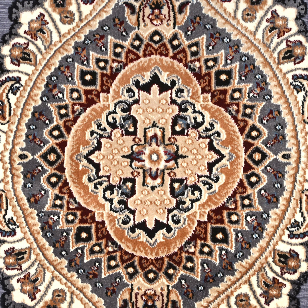 Grey Turkish Embossed Rug 5x8 FT