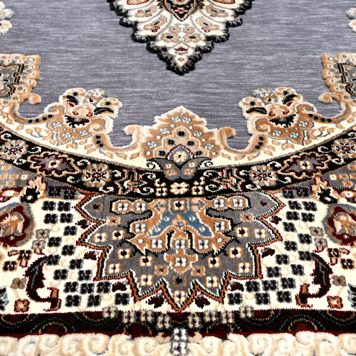 Grey Turkish Embossed Rug 5x8 FT