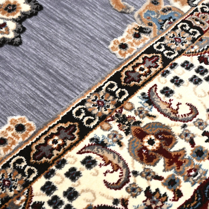 Grey Turkish Embossed Rug 5x8 FT