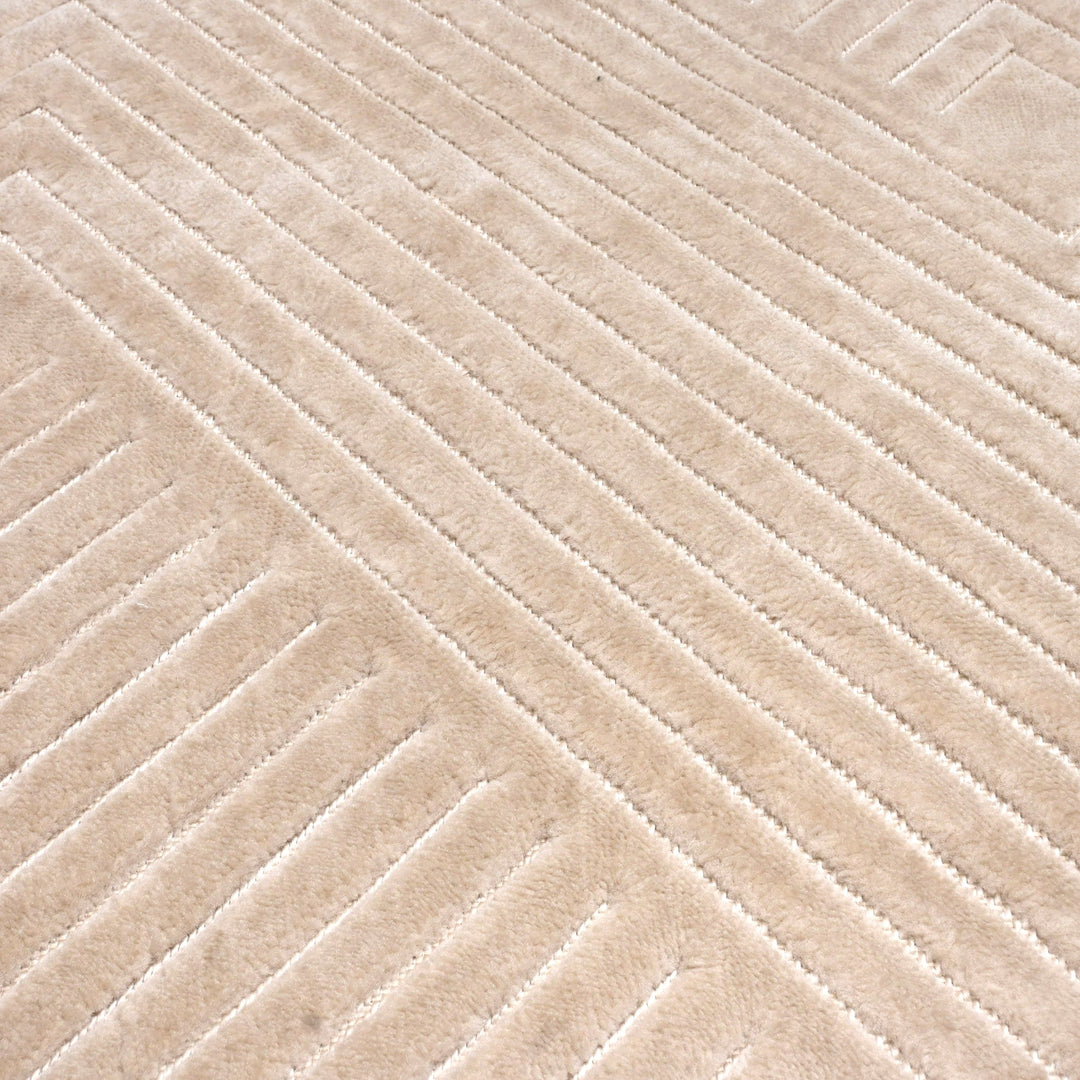 Beige Strips Turkish Rug 4X6 Ft