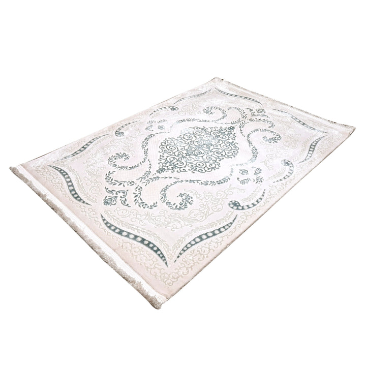 Off White Floral Turkish Rug 4X6 Ft