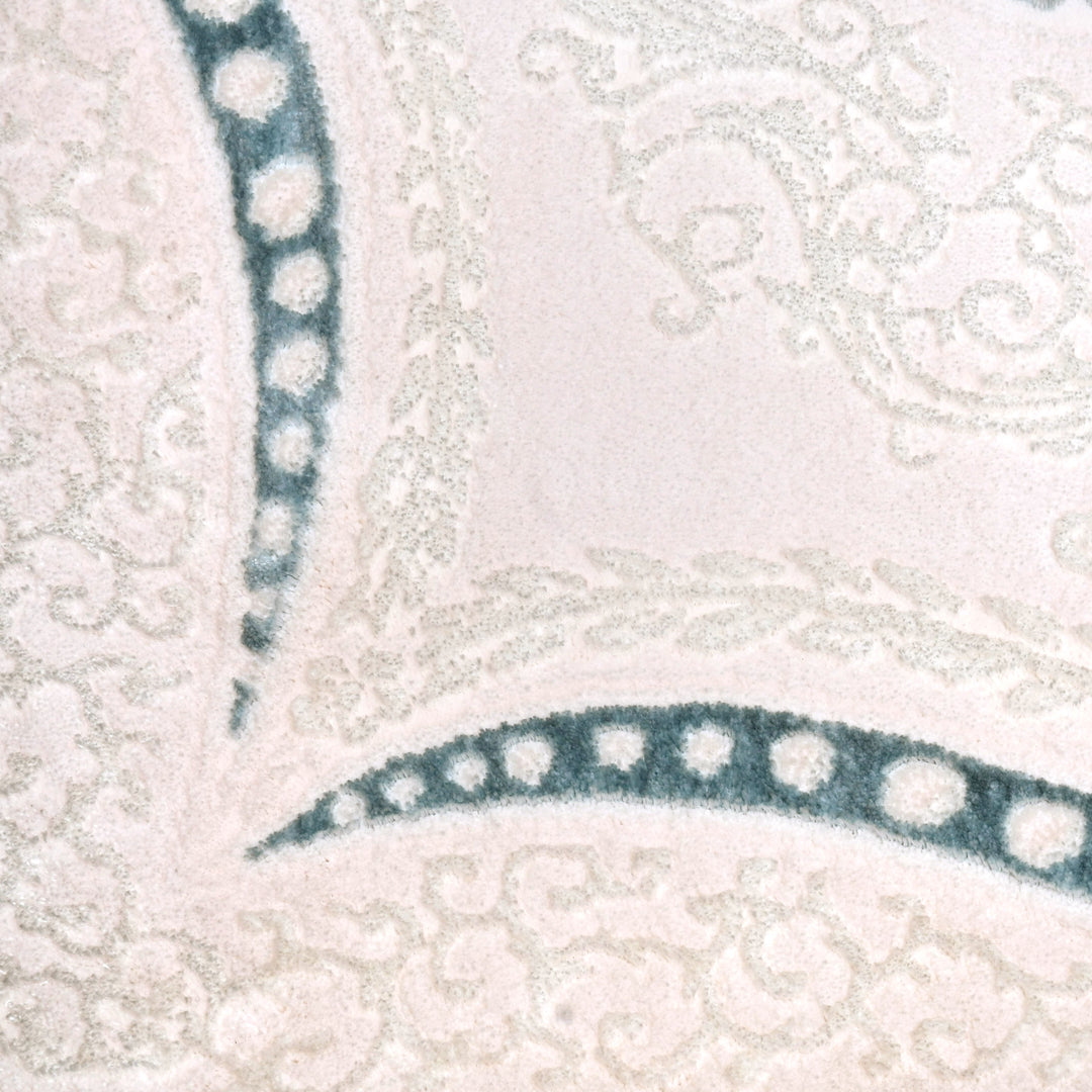 Off White Floral Turkish Rug 4X6 Ft