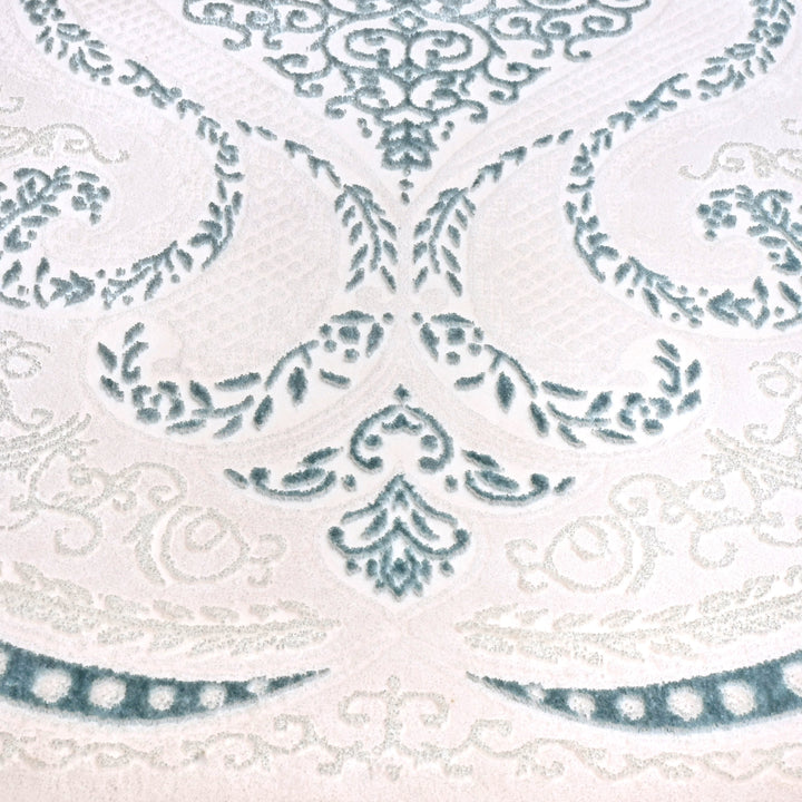 Off White Floral Turkish Rug 4X6 Ft