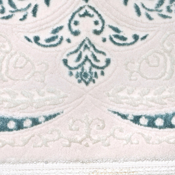 Off White Floral Turkish Rug 4X6 Ft