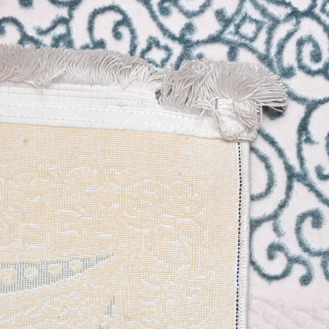 Off White Floral Turkish Rug 4X6 Ft