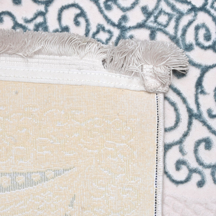 Off White Floral Turkish Rug 4X6 Ft