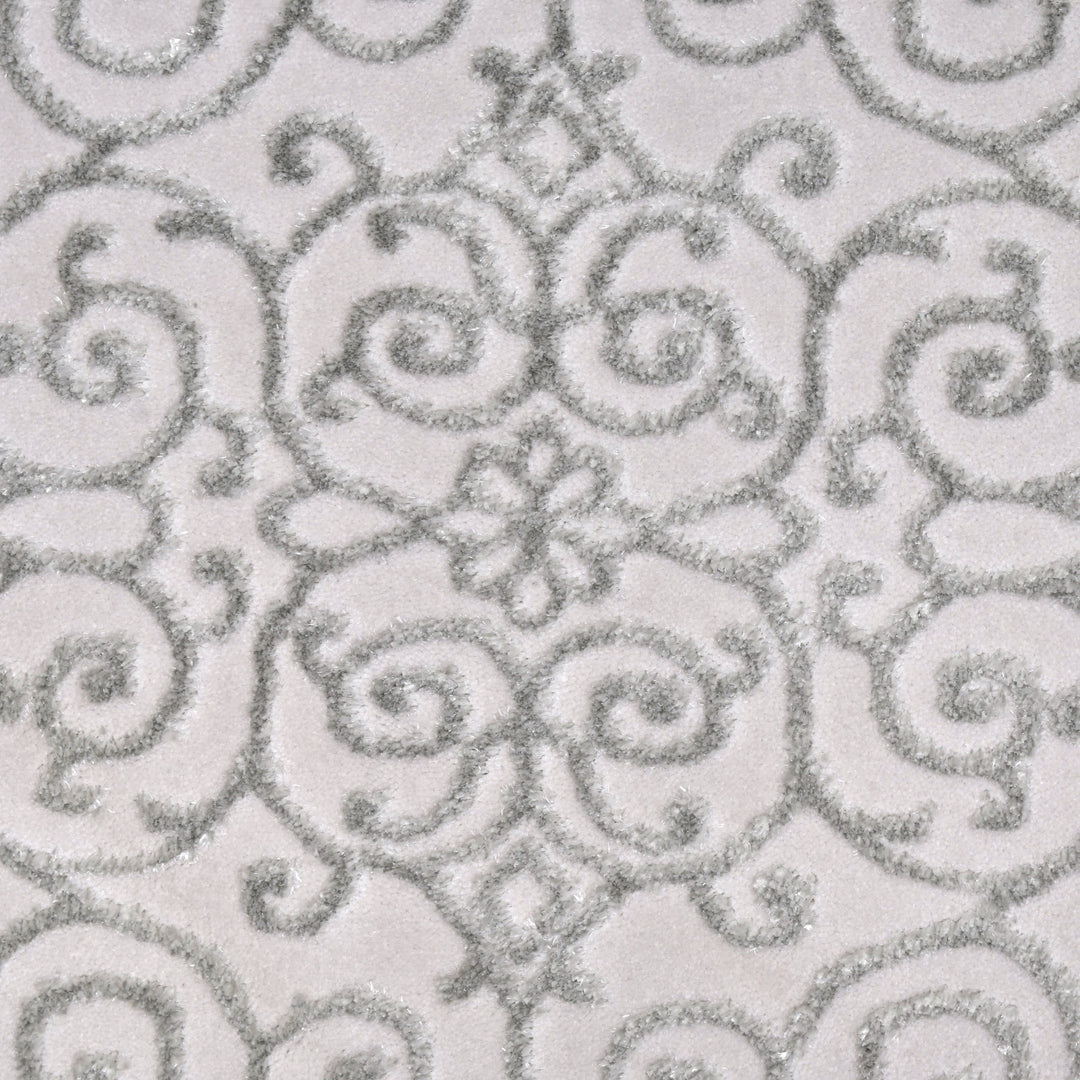 Grey Floral Turkish Rug 4X6 Ft