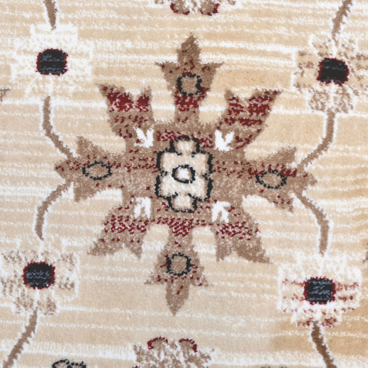 Beige & Cream Persian Round Rug 5x5 Ft