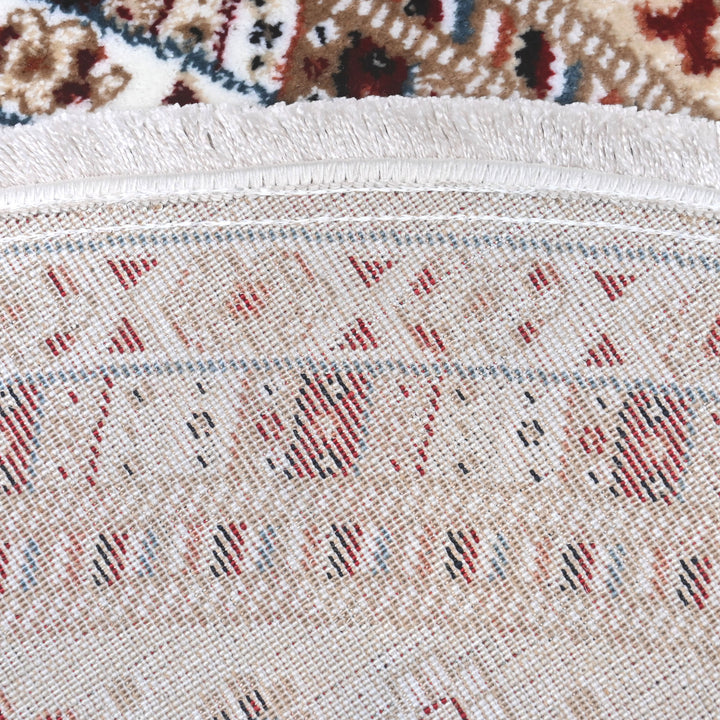 Beige & Brown Persian Round Rug 5x5 Ft