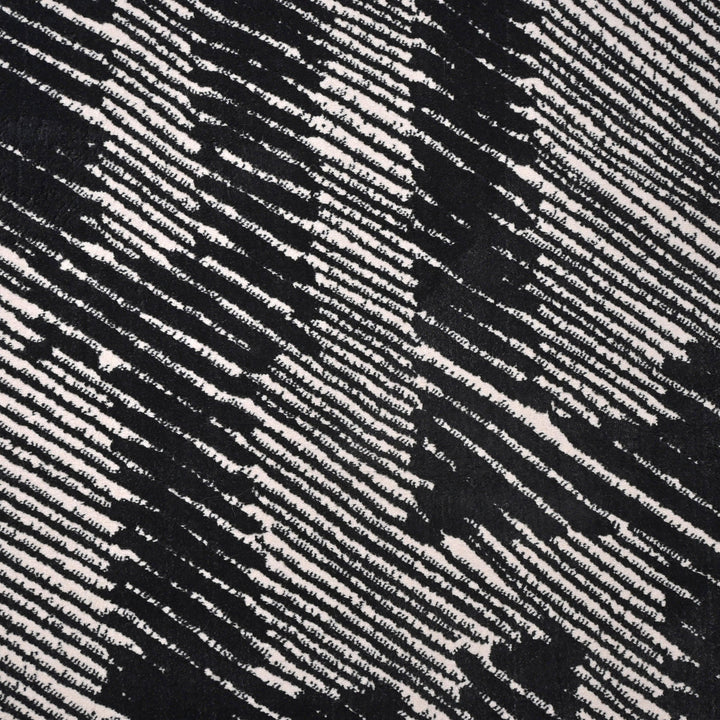 Black & Grey Geometric Turkish Rug 5X8 Ft