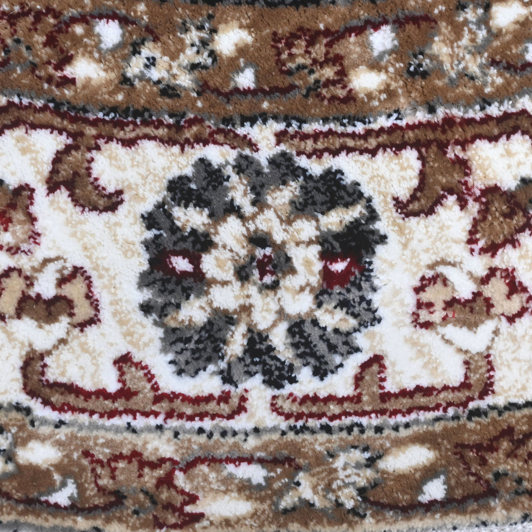 Grey & Cream Persian Round Rug 5x5 Ft