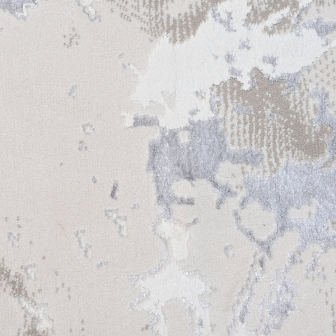 Blue & Grey Abstract Turkish Round Rug 5x5 ft