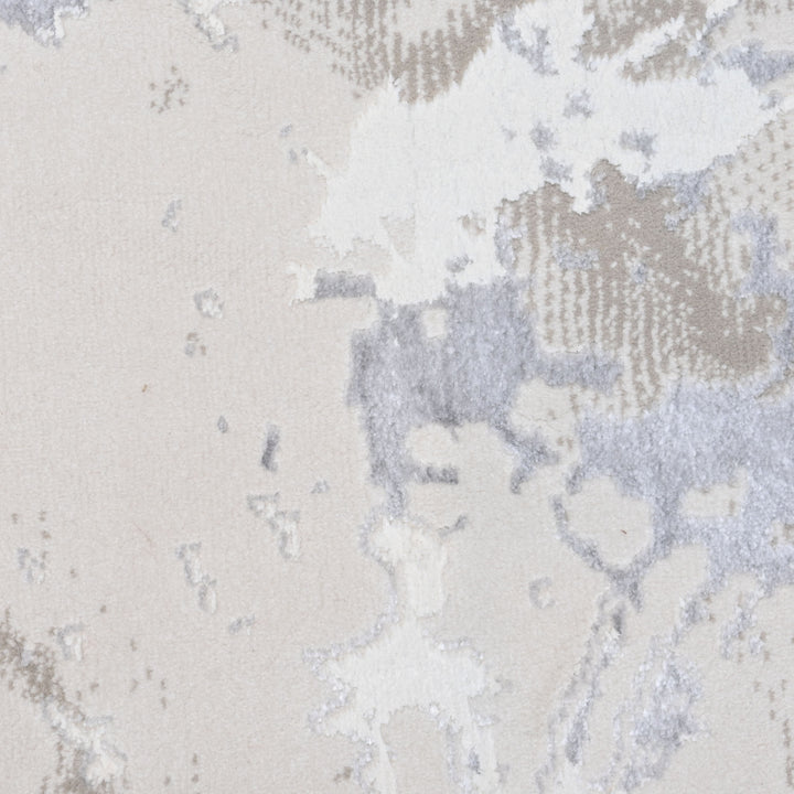 Blue & Grey Abstract Turkish Round Rug 5x5 ft