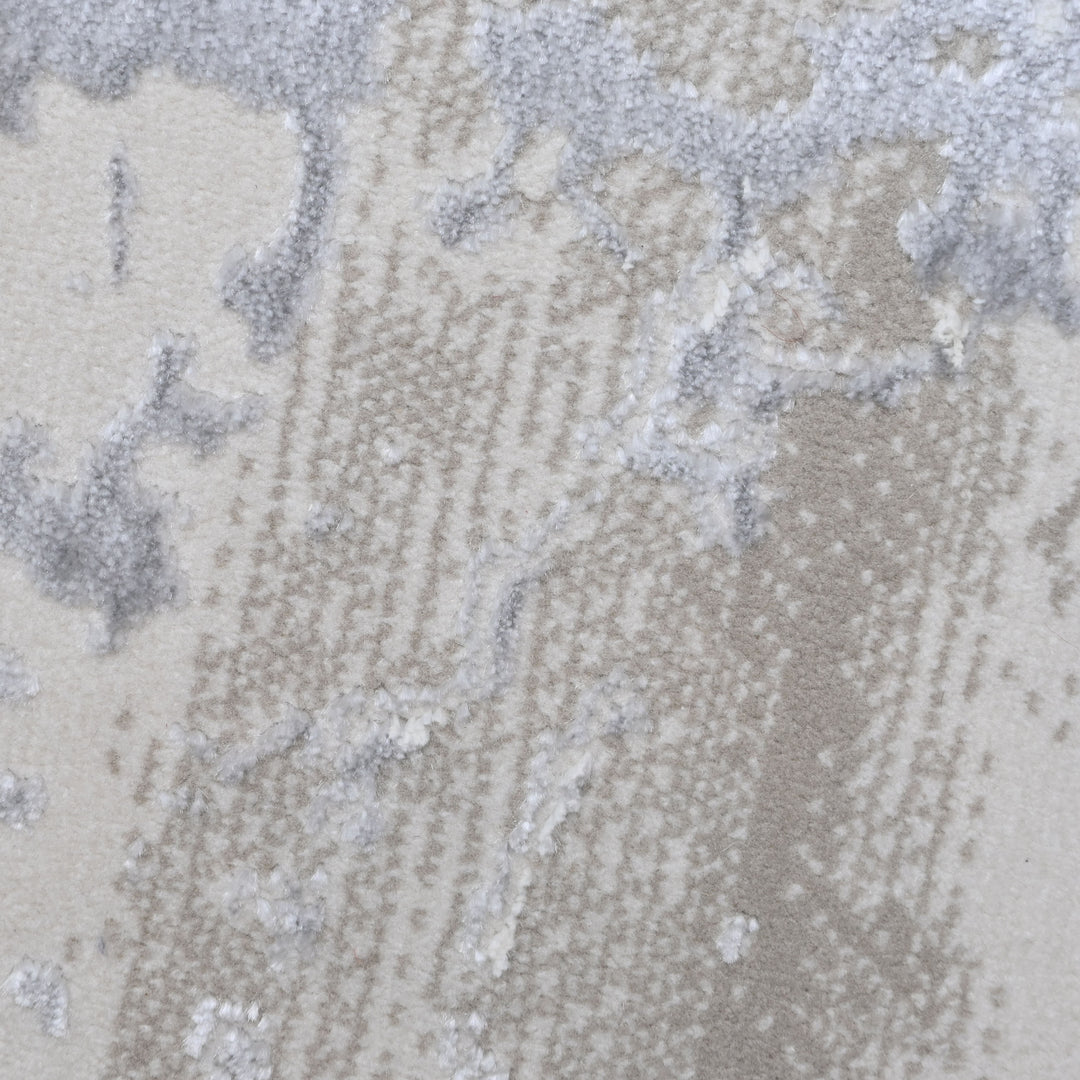 Blue & Grey Abstract Turkish Round Rug 5x5 ft