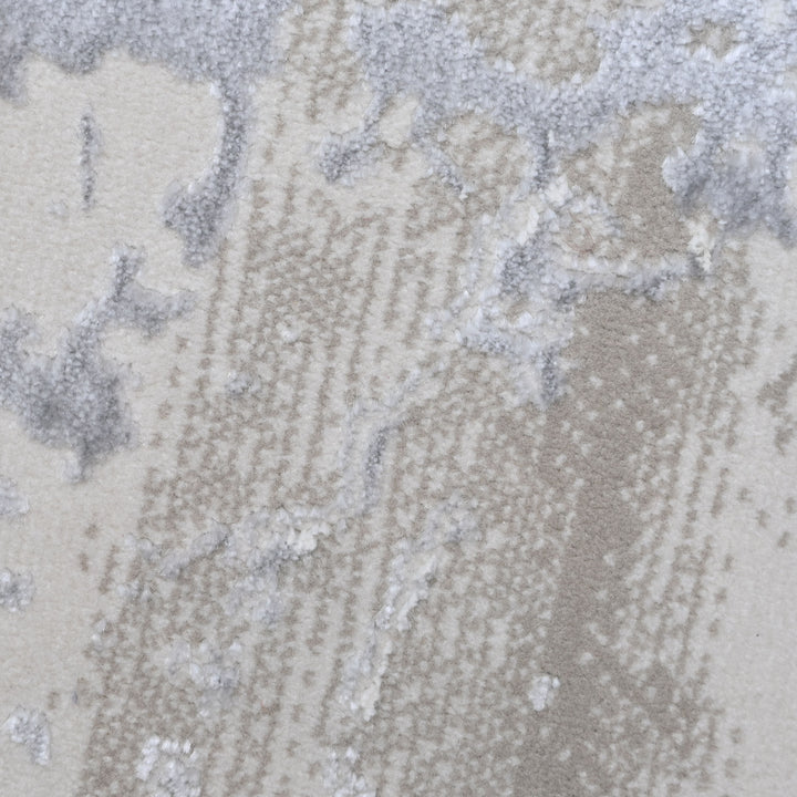 Blue & Grey Abstract Turkish Round Rug 5x5 ft