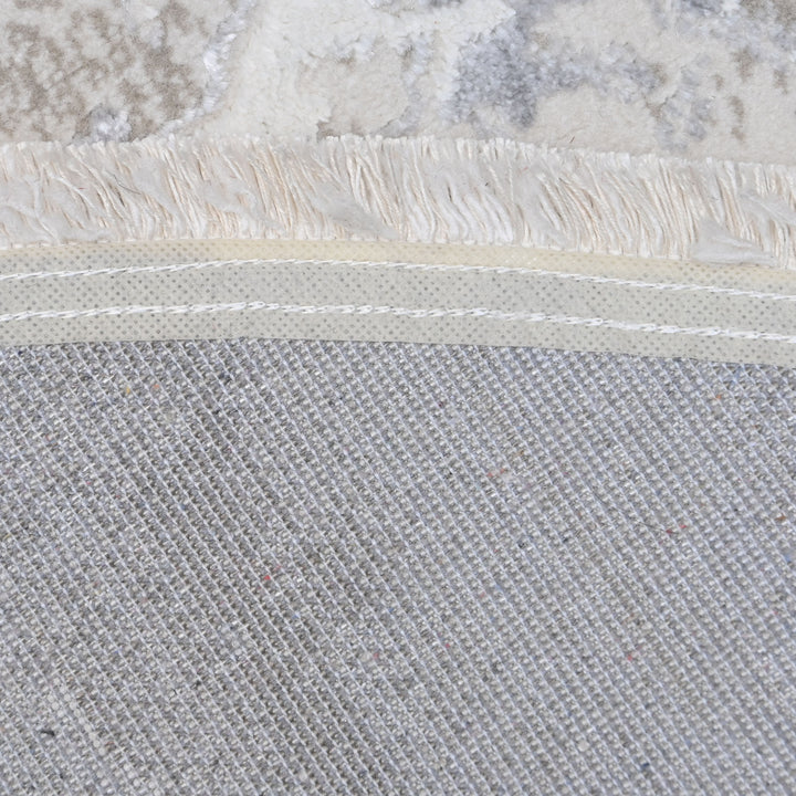 Blue & Grey Abstract Turkish Round Rug 5x5 ft