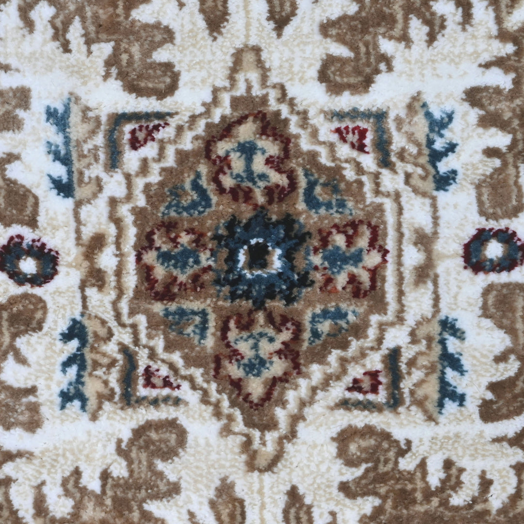 Cream & Grey Persian Round Rug 5x5 Ft