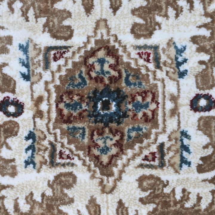 Cream & Grey Persian Round Rug 5x5 Ft