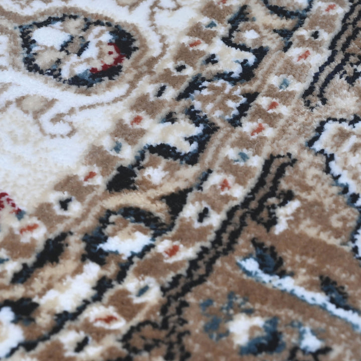 Cream & Grey Persian Round Rug 5x5 Ft