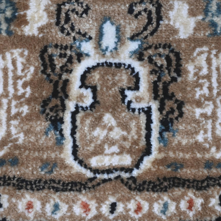 Cream & Grey Persian Round Rug 5x5 Ft